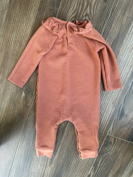 Disney Rust Winnie the Pooh & Piglet Ruffle Collar Jumpsuit - Picture 8 of 10